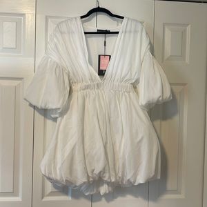 White puffy Zara dress